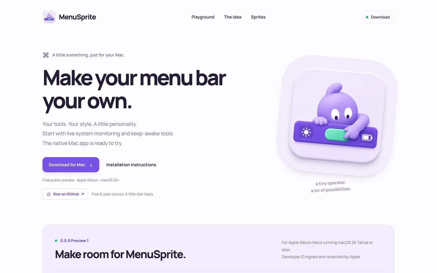 MenuSprite website