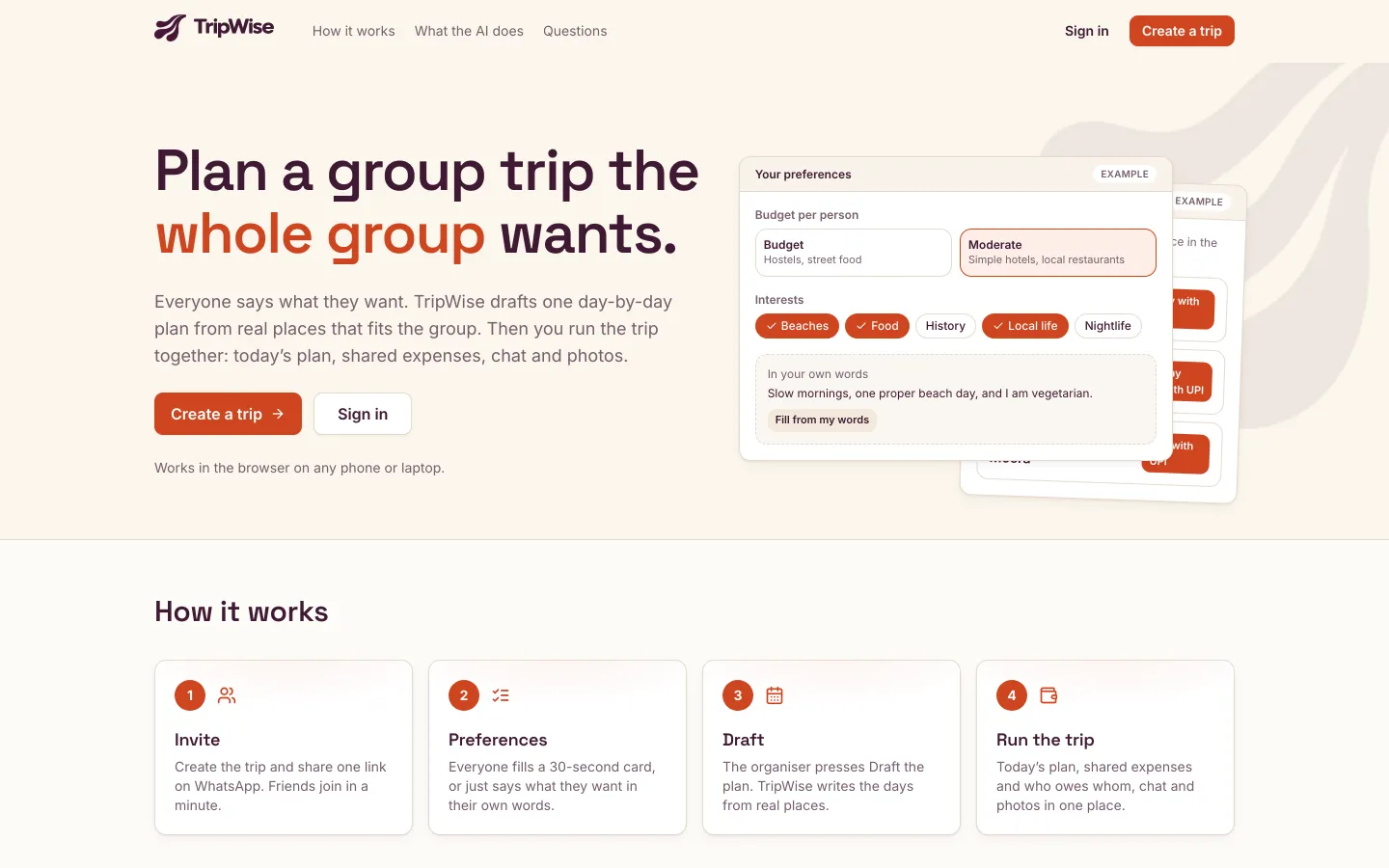TripWise website